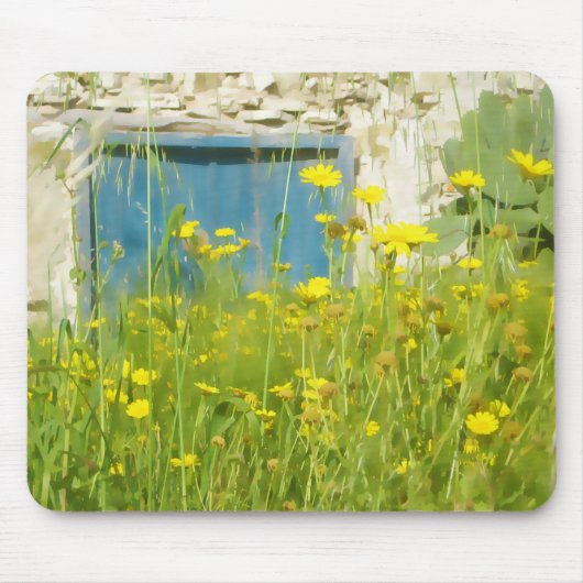 Gelbe Aquarellfarben-Blume Mousepad (Vorne)