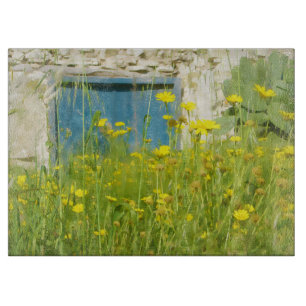 Gelbe Aquarellfarben-Blume Schneidebrett