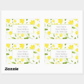 Gelbe Aquarellfarben-Blume Stems Musterzeichen Rechteckiger Aufkleber (Blatt)