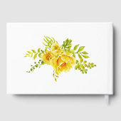 Gelbe Aquarellfarben-Blume und Typografie Gästebuch (Rückseite)