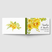 Gelbe Aquarellfarben-Blume und Typografie Gästebuch (Voll)