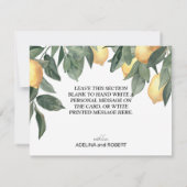 Gelbe Aquarellfarben und grüne Blätter Dankeskarte (Rückseite)