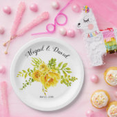 Gelbe Aquarellkaktus Blume Pappteller (Party)