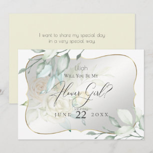 Gelbe Aquarellrosen Wirst du mein Blumenmädchen se Einladung