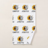 Gelbe Aquarellsonnenblumen - Liebe Zitat Badhandtuch Set (Handtuch)