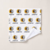 Gelbe Aquarellsonnenblumen - Liebe Zitat Badhandtuch Set (Waschlappen)