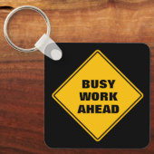 Gelbe Arbeitszeit vor Vorwarnung personalisiert Schlüsselanhänger (Vorderseite)