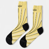 Gelbe Art Deco Design Socken (Linkes Detail)