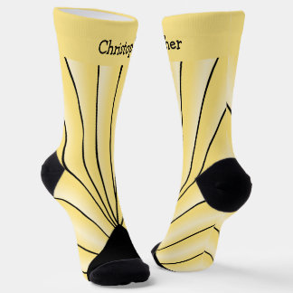 Gelbe Art Deco Design Socken