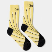 Gelbe Art Deco Design Socken (Rechts)