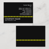 Gelbe Asterisk-Linie - Schwarz Visitenkarte (Vorne/Hinten)