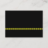 Gelbe Asterisk-Linie - Schwarz Visitenkarte (Rückseite)