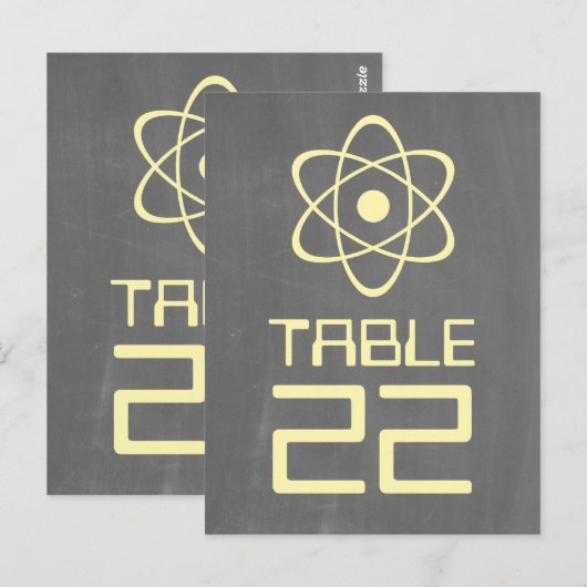 Gelbe Atomkarton Tischnummer 2sid (Vorne/Hinten)