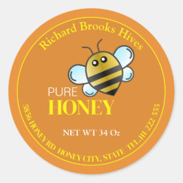 Gelbe Aufkleber für Cartoon Bee