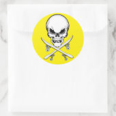Gelbe Aufkleber für Schädel und Kreuzungen (Tasche)