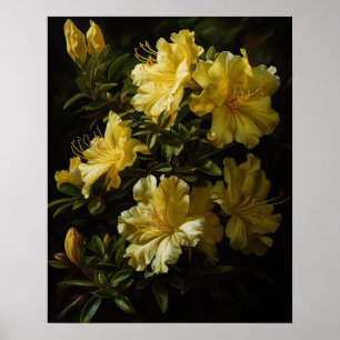 Gelbe Azalea Blume Art Print Poster