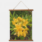 Gelbe Azalea Blütenblüte Wandteppich Mit Holzrahmen (Vorderseite)