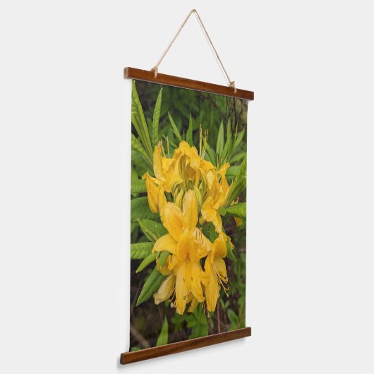 Gelbe Azalea Blütenblüte Wandteppich Mit Holzrahmen (Gewinkelt)