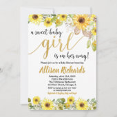 Gelbe Babypartyeinladung der Sonnenblumen für Einladung (Vorderseite)