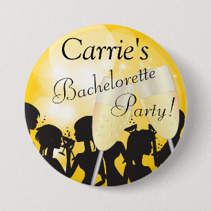 Gelbe Bachelorette Diva-Mädchen-Nacht heraus Button