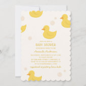 Gelbe Badeente. Niedliche Spielzeugtiervogeldusche Einladung (Vorderseite)