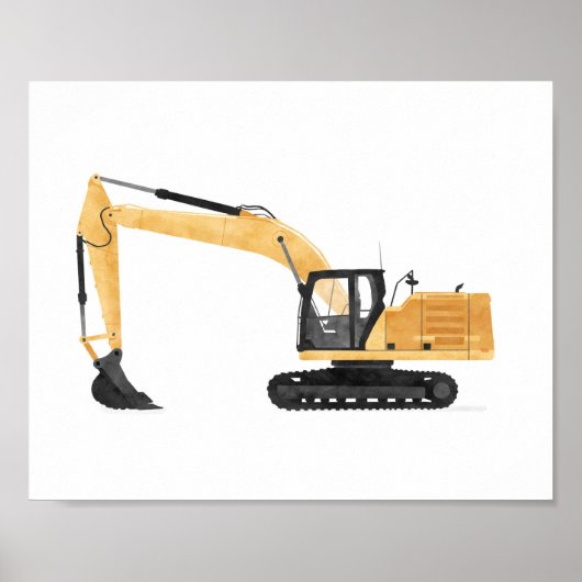 Gelbe Baggerbauweise Kinderzimmer Dekoration (Vorne)