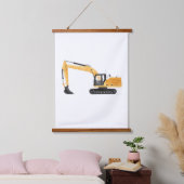 Gelbe Baggerbauweise Kinderzimmer Dekoration Wandteppich Mit Holzrahmen (Schlafzimmer)