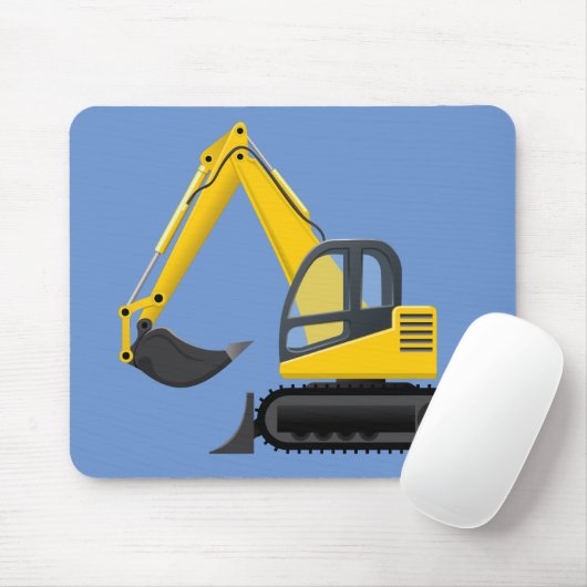 Gelbe Baggermaschine für Kinder Mousepad (Mit Mouse)