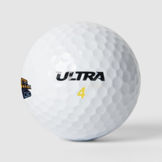 Gelbe Baggermaschine Golfball (Logo)