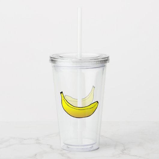 Gelbe Banane Acryltrinkbecher (Vorderseite)