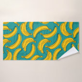 Gelbe Banane mit schwarzer Kontur Badehandtuch (Badehandtuch)