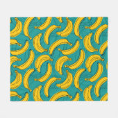 Gelbe Banane mit schwarzer Kontur Fleecedecke (Vorderseite (Horizontal))