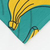 Gelbe Banane mit schwarzer Kontur Fleecedecke (Ecke)