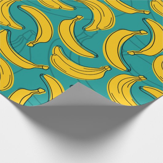 Gelbe Banane mit schwarzer Kontur  Geschenkpapier (Ecke)