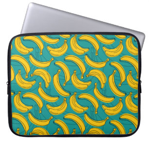 Gelbe Banane mit schwarzer Kontur Laptopschutzhülle