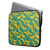 Gelbe Banane mit schwarzer Kontur Laptopschutzhülle (Vorderseite Links)