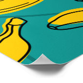 Gelbe Banane mit schwarzer Kontur Poster (Ecke)