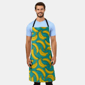 Gelbe Banane mit schwarzer Kontur  Schürze (Getragen)