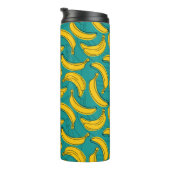 Gelbe Banane mit schwarzer Kontur Thermosbecher (Nach rechts gedreht)