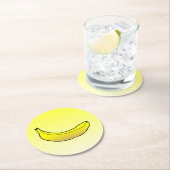 Gelbe Banane Runder Pappuntersetzer (Vor Ort)
