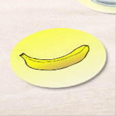 Gelbe Banane Runder Pappuntersetzer (Angewinkelt)
