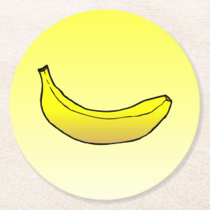 Gelbe Banane Runder Pappuntersetzer