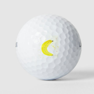 Gelbe Banane tropische Früchte Küchen Wasserfarben Golfball