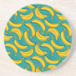 Gelbe Banane: Vintage schwarze Kontur Getränkeuntersetzer