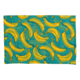 Gelbe Banane: Vintage schwarze Kontur Kissenbezug