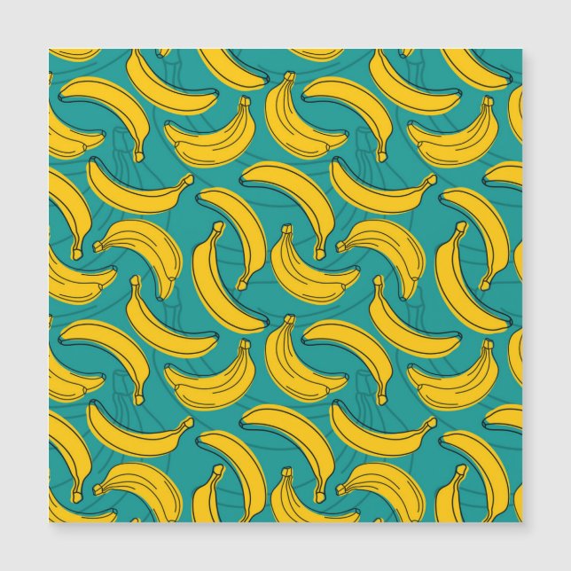 Gelbe Banane: Vintage schwarze Kontur Magnetkarte (Vorderseite)