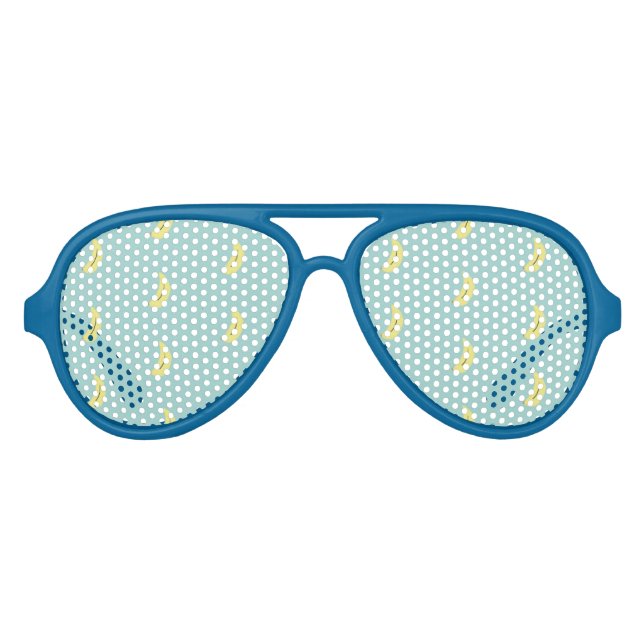 Gelbe Banane zeichne blaues Muster Partybrille (Vorderseite)