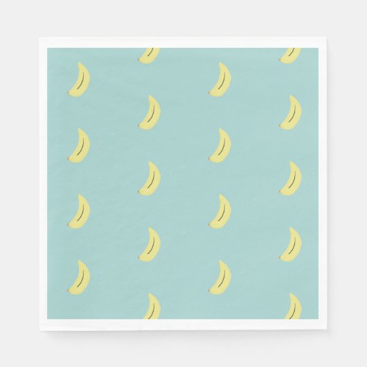 Gelbe Banane zeichne blaues Muster Serviette (Vorderseite)