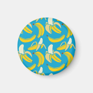 Gelbe Bananen, blaues Hintergrundmuster Magnet