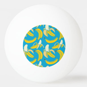Gelbe Bananen, blaues Hintergrundmuster Tischtennisball